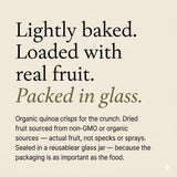 Kin Kitchen non-GMO Granola & Organic Quinoa Crisps, in a Glass Jar Recyclable and Resusable. Made with Real Fruit. No Artificial Colors, Flavors, or