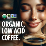 VitaCup Perfect Low Acid Coffee Ground, USDA Organic & Fair Trade, Mycotoxin Free, Dark Roast Guatemala Single Origin, Clean & Pure for Drip Coffee