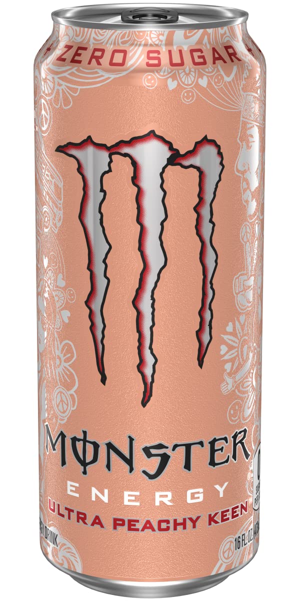 Monster Energy Ultra Peachy Keen, Sugar Free Energy Drink, 16oz