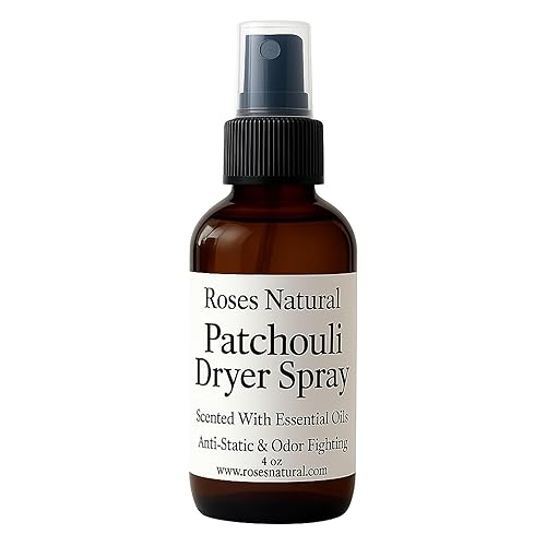 Natural Dryer Ball Spray, 4 oz, Patchouli, Lavender,Essential Oil Laundry Refresher, Fabric Freshener for Clothes, Linens & Wool, Anti-Static & Odor