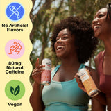 WellWithAll Energy Drink Variety Pack, Strawberry Lemonade, Fruit Punch, Tropical Mango, Peach Flavors, Caffeine from Tea, With Vitamin C, Lightly