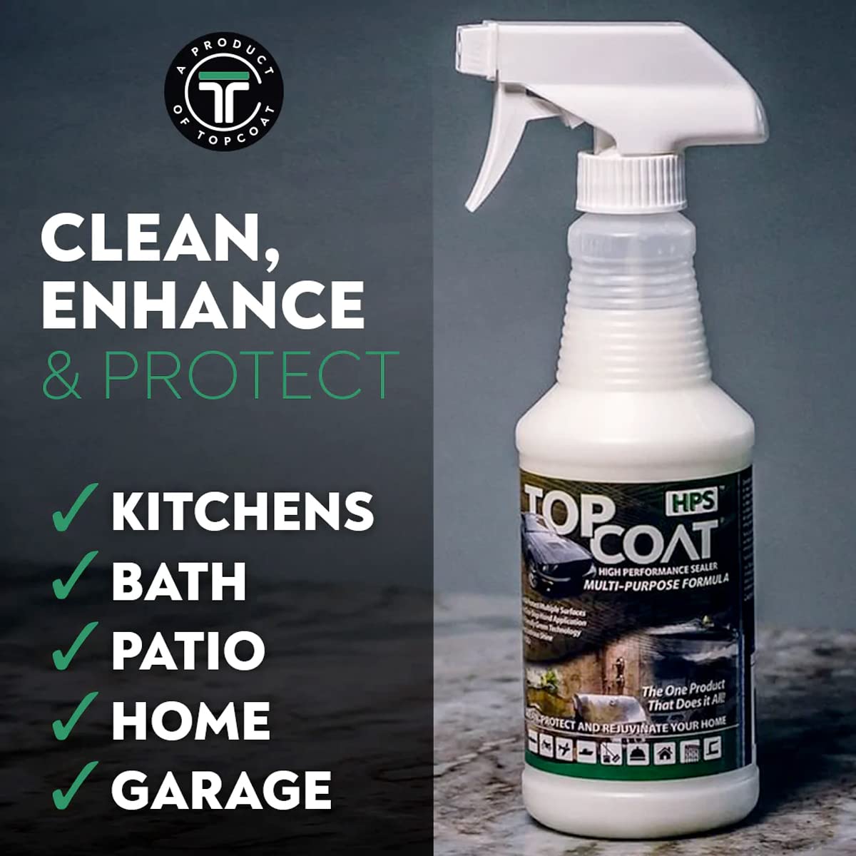 TopCoat HPS High-Performance Sealer for Household Cleaning, 16 oz Water-Based, Multi-Purpose Cleaning Products for Home - Easily and Effectively