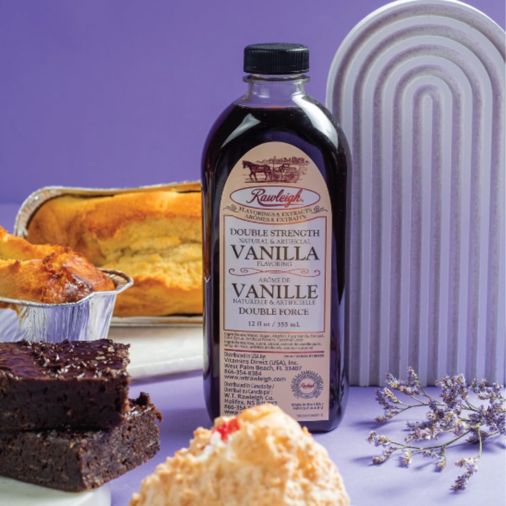 Double Strength Vanilla Flavoring - 2X Concentrated Vanilla from Pure Bourbon Madagascar Beans | Rich Baking Flavor, Use Less | 12 fl oz Value Size |