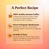 Dawnimate Mushroom Coffee - Tastes Like Coffee, Not Too Earthy & Still Healthy - Organic Power 8 Mushroom Blend - Including Lion’s Mane, Cordyceps