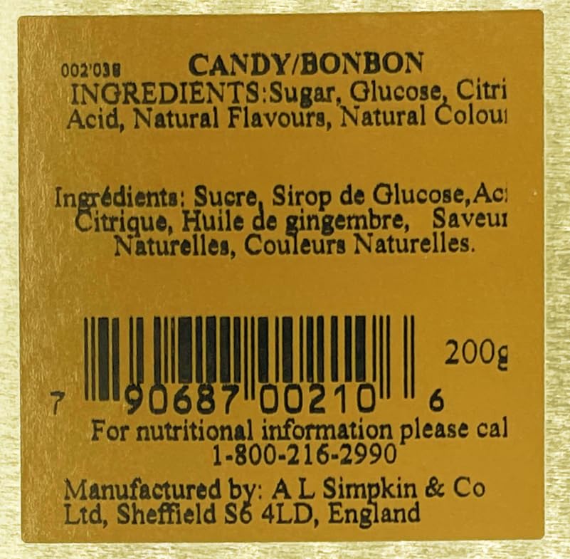Simpkins Warming Ginger Drops - All-Natural Fruit Drops Infused with Premium Ginger Oil | Soothing & Fruity Taste | Made in England | 7.0 oz Tin