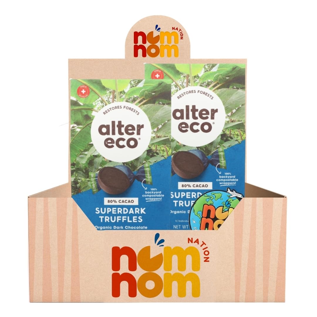 Organic Dark Chocolate Truffle - 4.2 oz Box - Pack of 2 - Rich Dark Chocolate Candy for Dessert and Snacking - Easter Chocolate and Birthday Cake