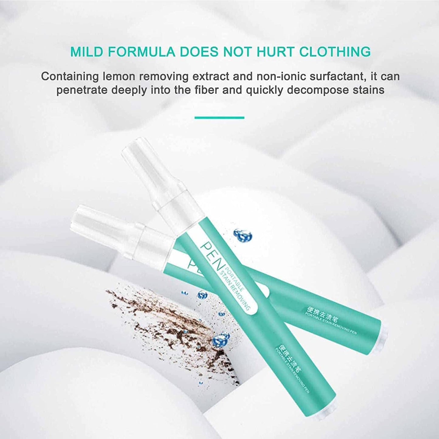 3PCS Bleach Pen for Clothing - Portable Bleach Pen for Clothing Stain Removal, Small But Powerful, Grease Stain Remover Wash Free Laundry Clean Pen
