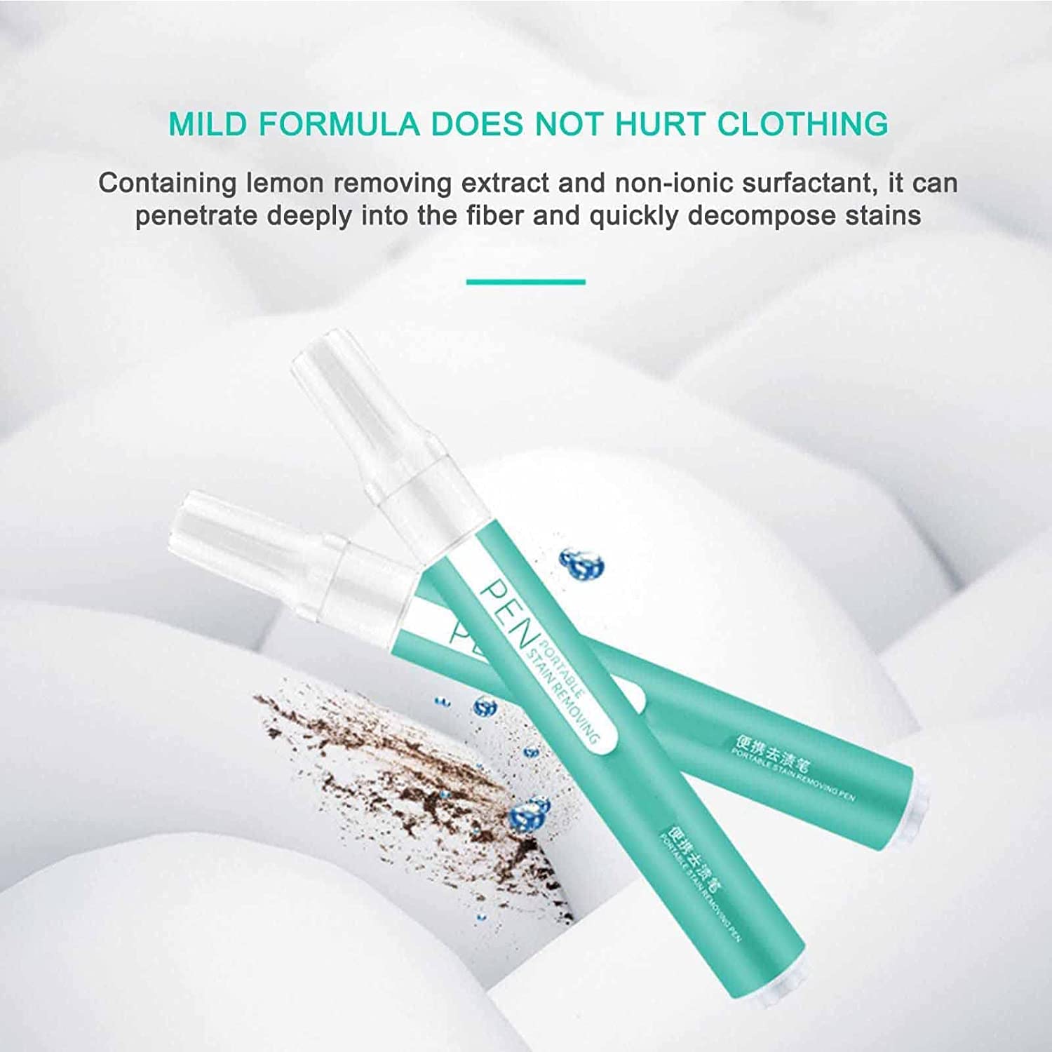 3PCS Bleach Pen for Clothing - Portable Bleach Pen for Clothing Stain Removal, Small But Powerful, Grease Stain Remover Wash Free Laundry Clean Pen