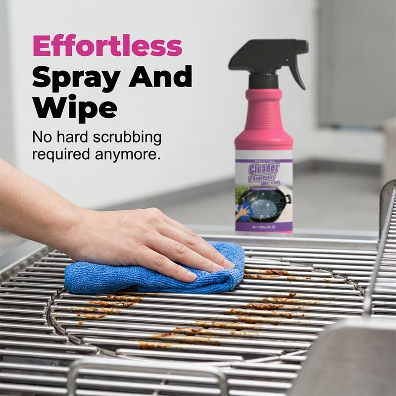 Fast-Acting Heavy-Duty Grill Degreaser Spray, Kitchen Appliance Cleaner Spray, Away Baked-On Grease, Char & Food In Minutes, Professional Strength