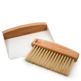 A&J Koti Table Crumb Sweeper - Small Mini Metal Dustpan and Hand Brush Combo Set - Wood Crumber for Servers, Restaurants, Home and Kitchen - Crumb