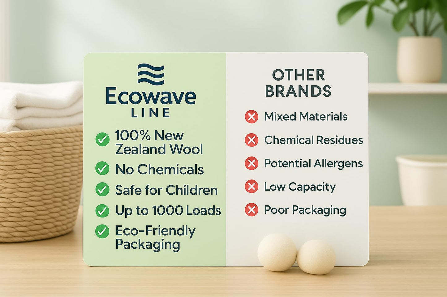 Wool Dryer Balls - 4XL Pack + 2 Essential Oils - 100% Pure New Zealand Wool - Eco-Friendly Fabric Softener