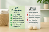 Wool Dryer Balls - 4XL Pack + 2 Essential Oils - 100% Pure New Zealand Wool - Eco-Friendly Fabric Softener