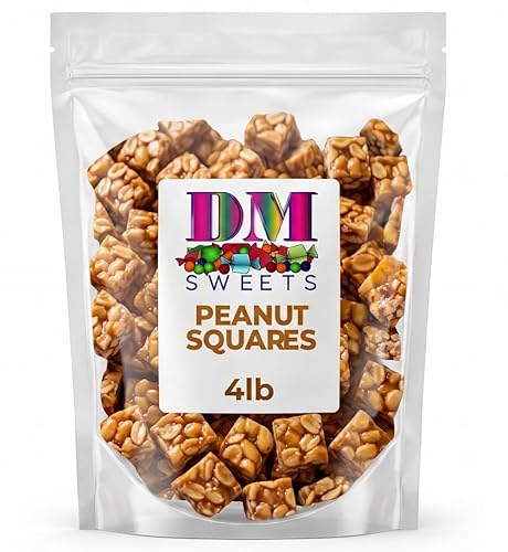 Old Fashioned Crunchy Peanut Squares - 4 lbs in a Resealable Bag to Ensure Freshness