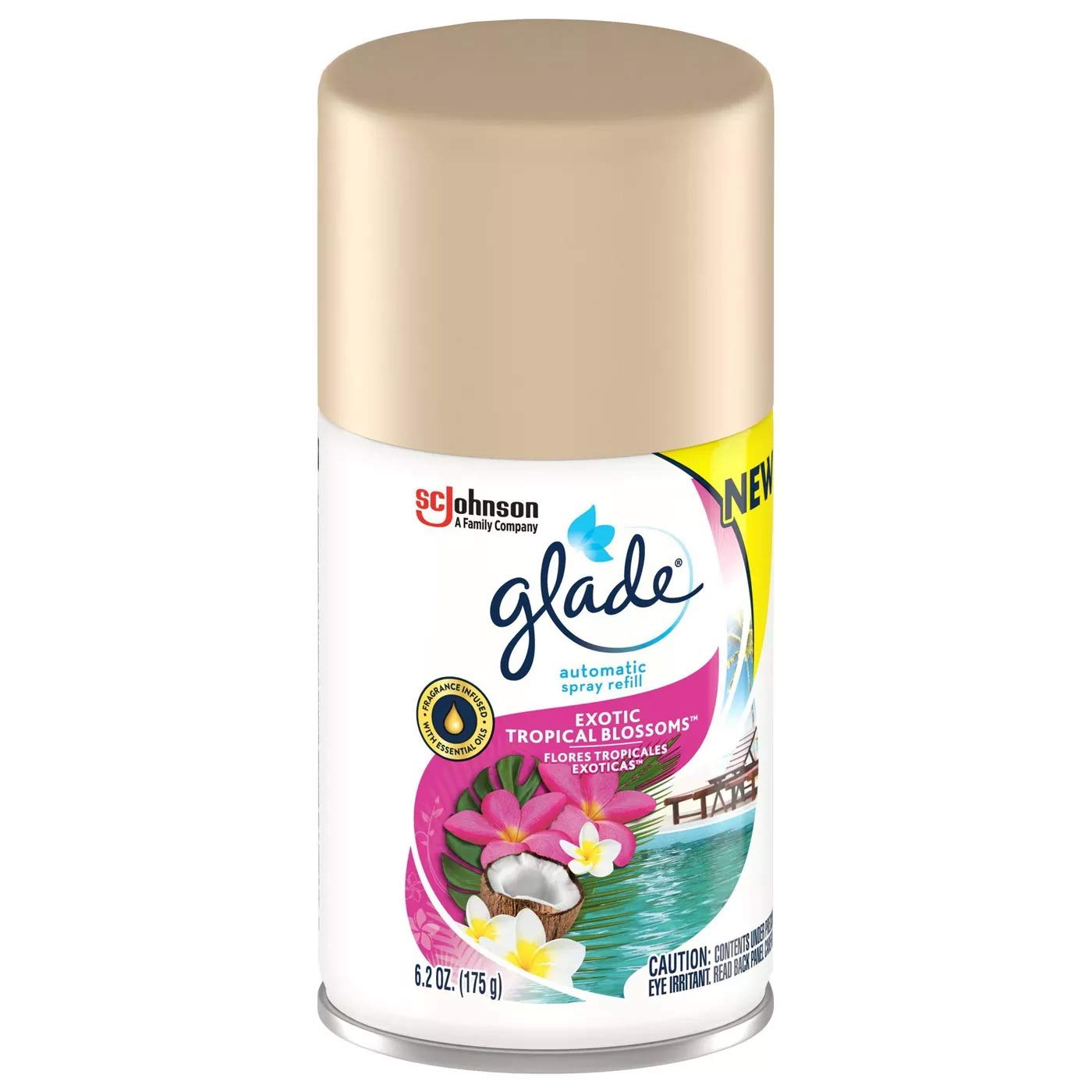 Glade Automatic Spray Air Freshener Refill | Exotic Tropical Blossoms Scent | Limited Edition - 6.2 Ounce Each (Pack of 3)