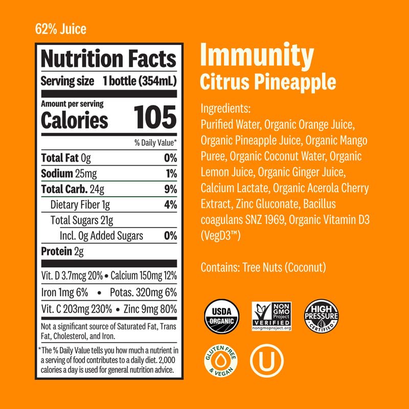 Suja 3-Day Cold-Pressed Juice Cleanse, Organic, Fresh Pressed Juice with No Added Sugar, Supports Immune & Digestive Health, Plant-Based, Gluten-Free