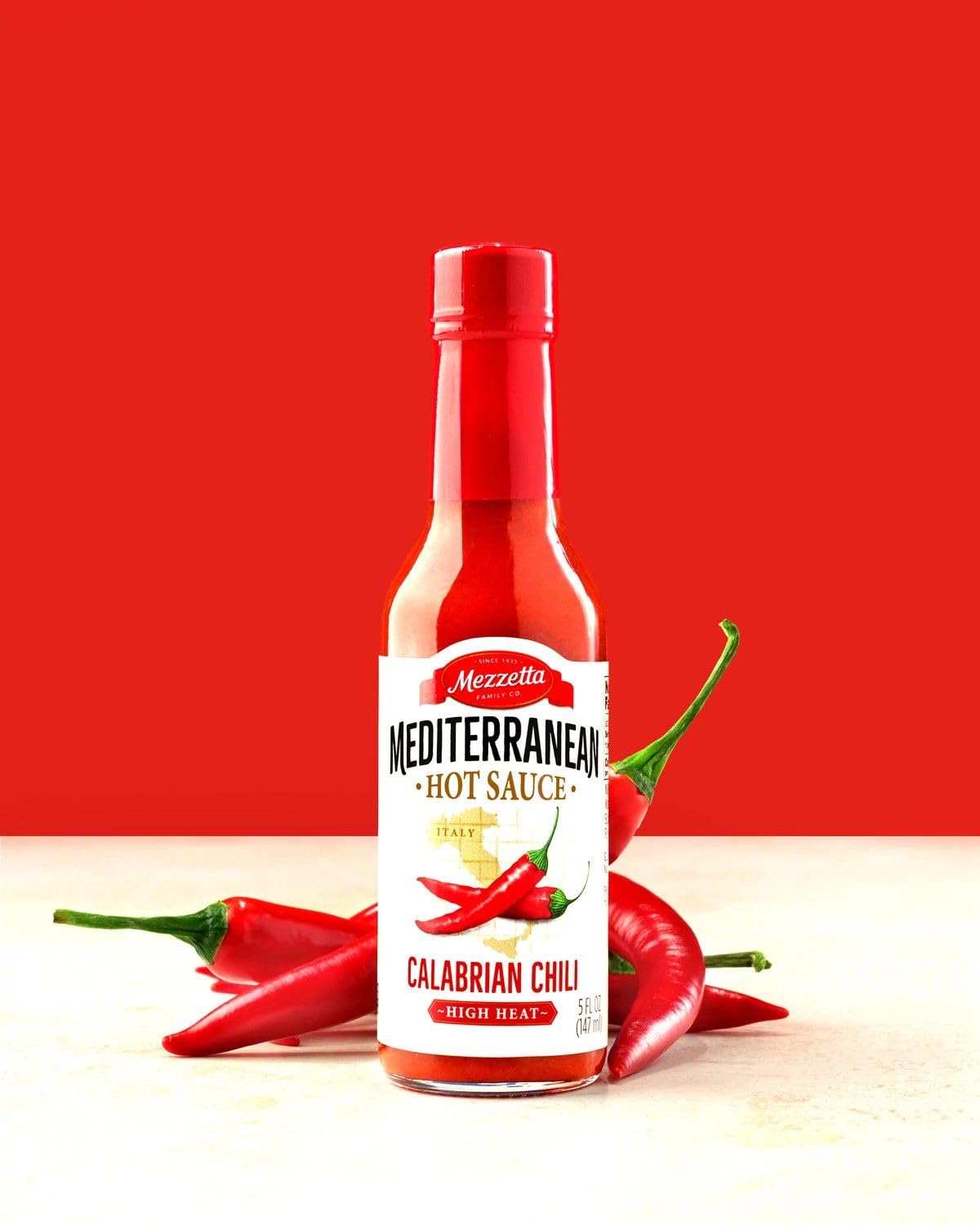 Mezzetta Calabrian Chili Sauce - Mediterranean Hot Sauce for Pizza, Meats, Chicken, Pasta - High Heat - Vegan, Non-GMO, Gluten Free - 5 Oz - Pack of 2