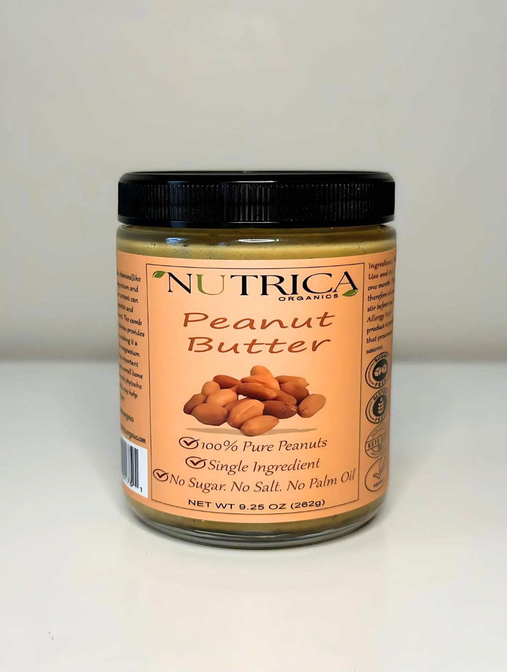 100% Pure Peanut Butter, Single Ingredient, No Salt, No Sugar, No Palm Oil, Double Sealed, No Additives, Vegan, Plant Based Protein, Premium Roasted