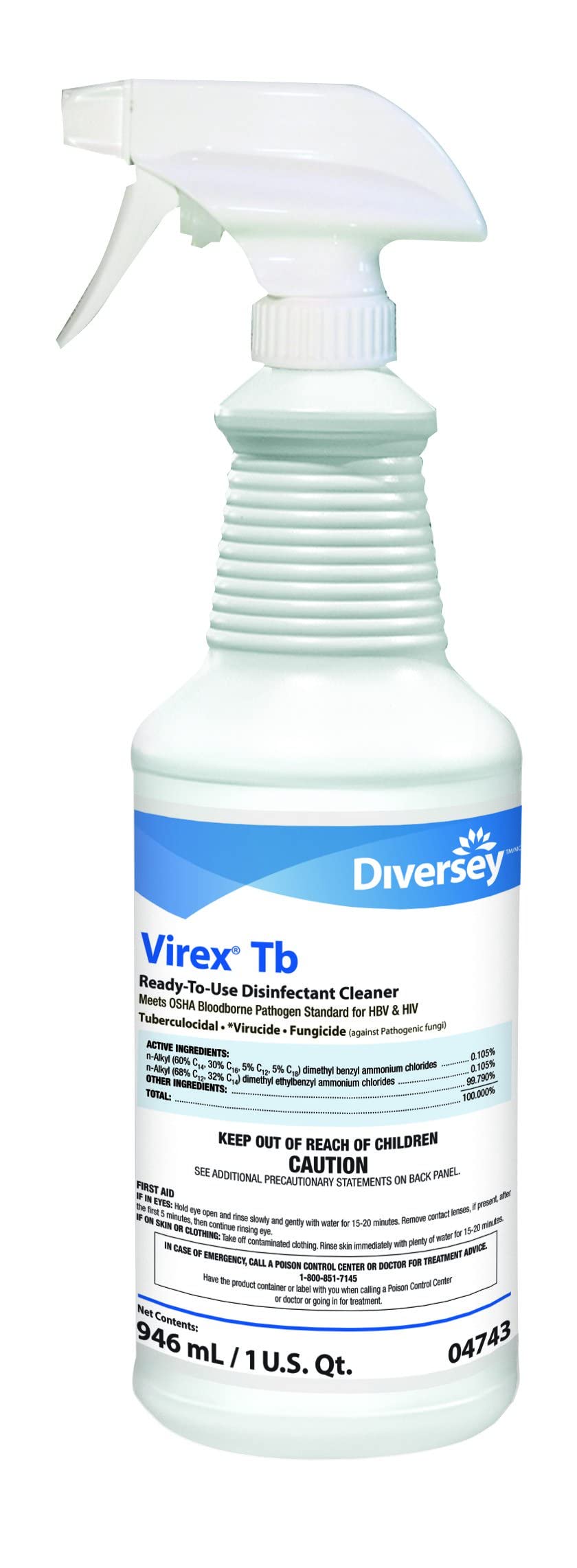 Cleaner and Disinfectant, Bottle, 32 oz.