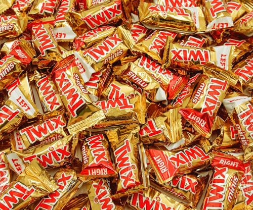 Twix Minis Caramel Candy Bars 2 lb - Anti Melt Pack, Bulk Resealable Bag, Individually Wrapped (82 Pieces), Convenient Snack-Size Format
