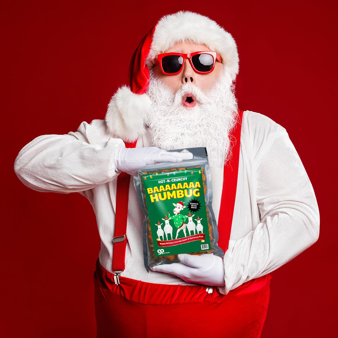 Bah Humbug Christmas Trail Mix Spicy Snacks for Goat Lovers Gift Basket Ideas for Stocking Stuffers for Dad Spicy Sriracha