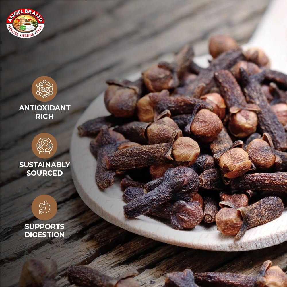 Angel Brand Whole Cloves - Harvested from dried clove tree buds, add bold flavor with hints of sweetness and spice. Ideal for baking - Fresh, Aromatic
