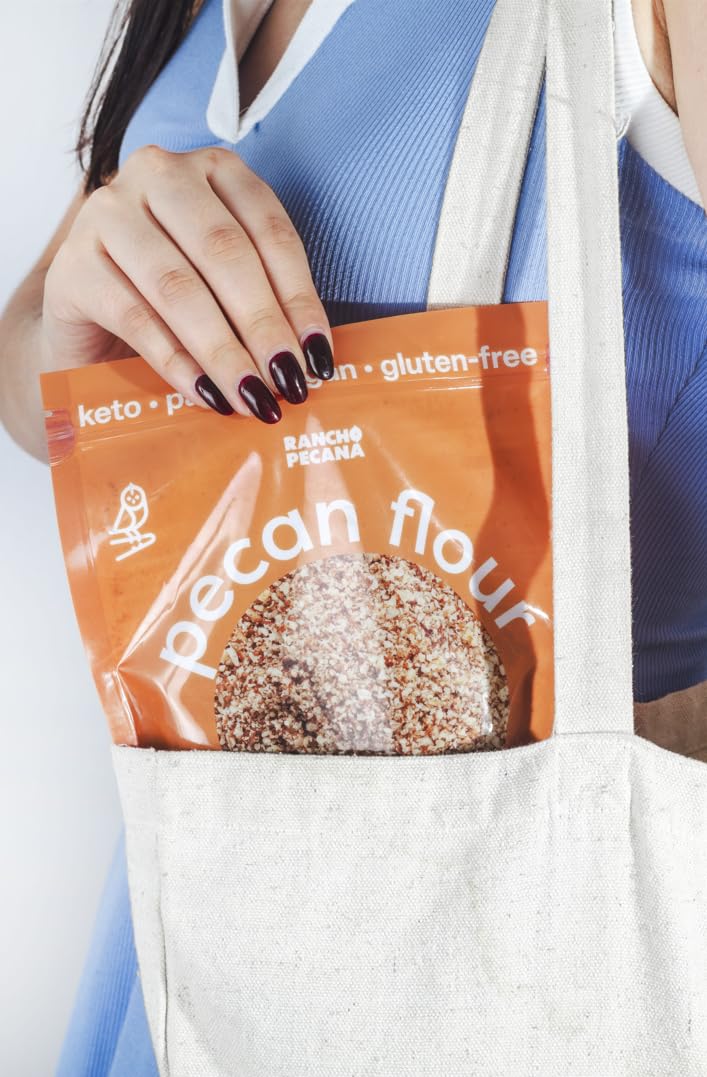 RANCHO PECANA - Natural Pecan Flour, 1 LB, non-GMO, Grain Free, Gluten Free, Heart Healthy, Kosher, Organic Nuts, Vegan, Keto, 3g Protein per 1 oz