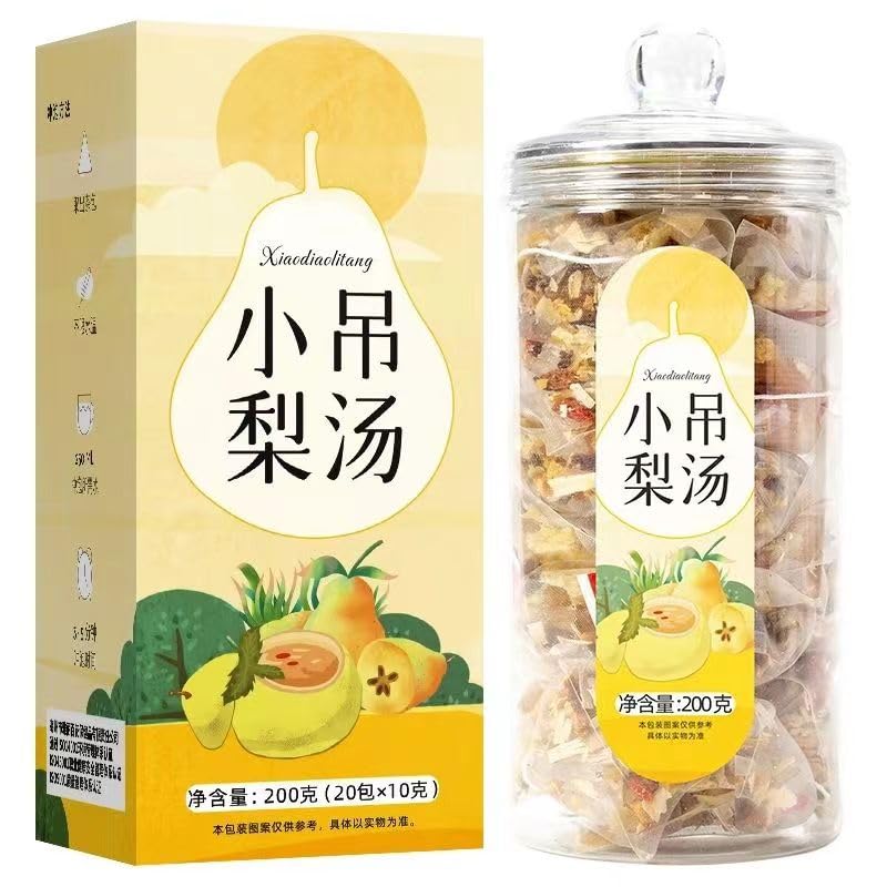 JINQI Chinese Fruit Tea Caffeine Free Fruit Tea bags Mixed fruit tea (snow pear tremella tea) ???? (200g, 10gX20Bags)7.05OZ