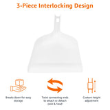 Amazon Basics Dustpan Broom Set with Adjustable Long Handle, Easy to Assemble, Blue and White