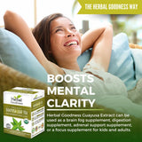 Herbal Goodness Organic Guayusa Leaf Tea Bags - Natural Energy Tea with Antioxidants & Smooth Caffeine | Smooth Focus | 24 Eco-Friendly Teabags