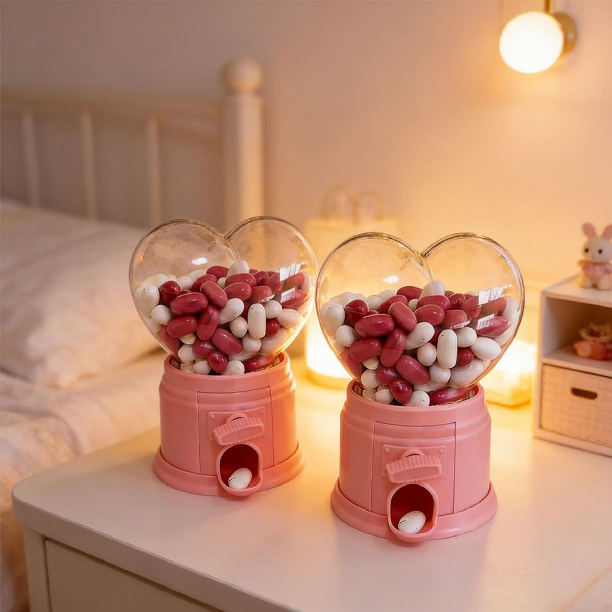 MENGLANSI Shape Sweets Dispensers Candy Chocolate Holder Container for Birthday Valentines Day Gift and Festival Celebration Lover Candy Machine