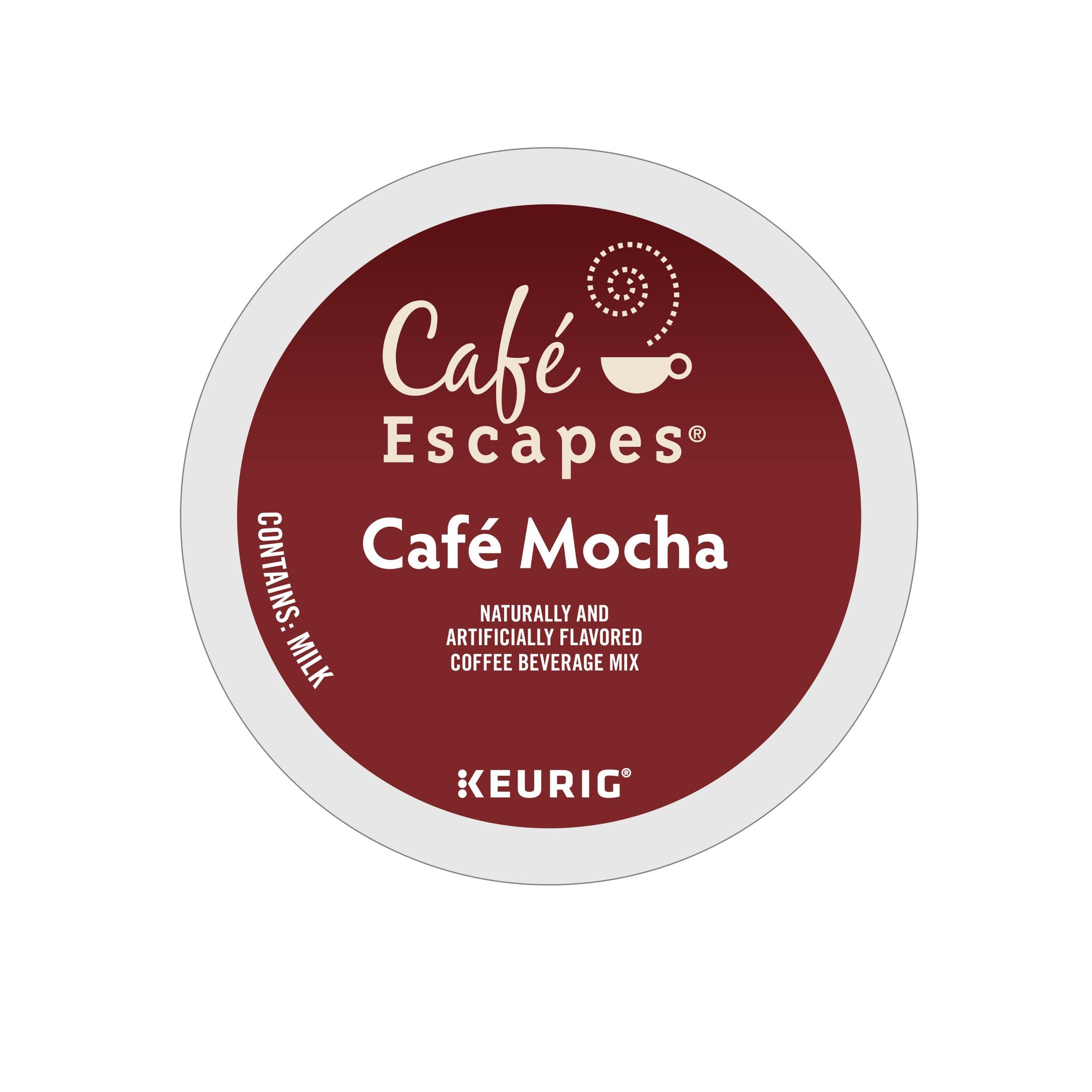 Cafe Escapes, Cafe Mocha Coffee Beverage, Single-Serve Keurig K-Cup Pods, 48 Count (2 Boxes of 24 Pods)