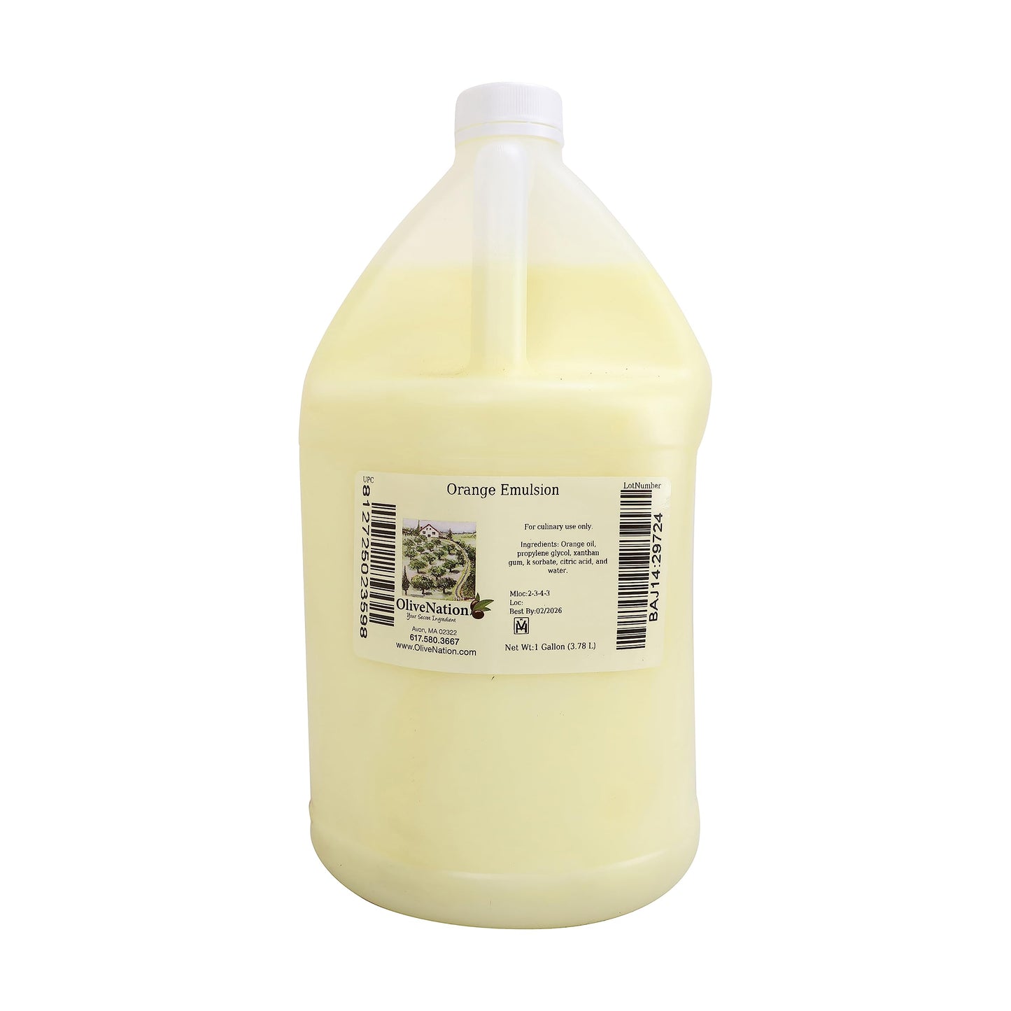 OliveNation Orange Flavor Emulsion for Baking, Water Soluble, Kosher, Gluten Free, Vegan - 16 ounces