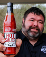 Killer Hogs Hot Sauce, Spicy Championship Grill and BBQ Condiment, Aged Red Peppers, Tangy Vinegar, and Garlic, 6 oz Bottle