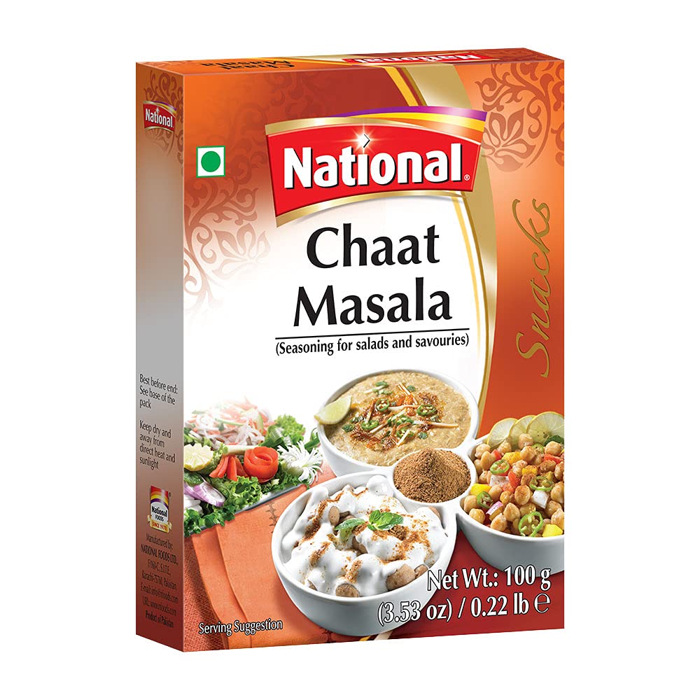 National Foods Chaat Masala Seasoning Mix 3.52 oz (100g) | Spice Powder For Salad And Savouries | Box Pack