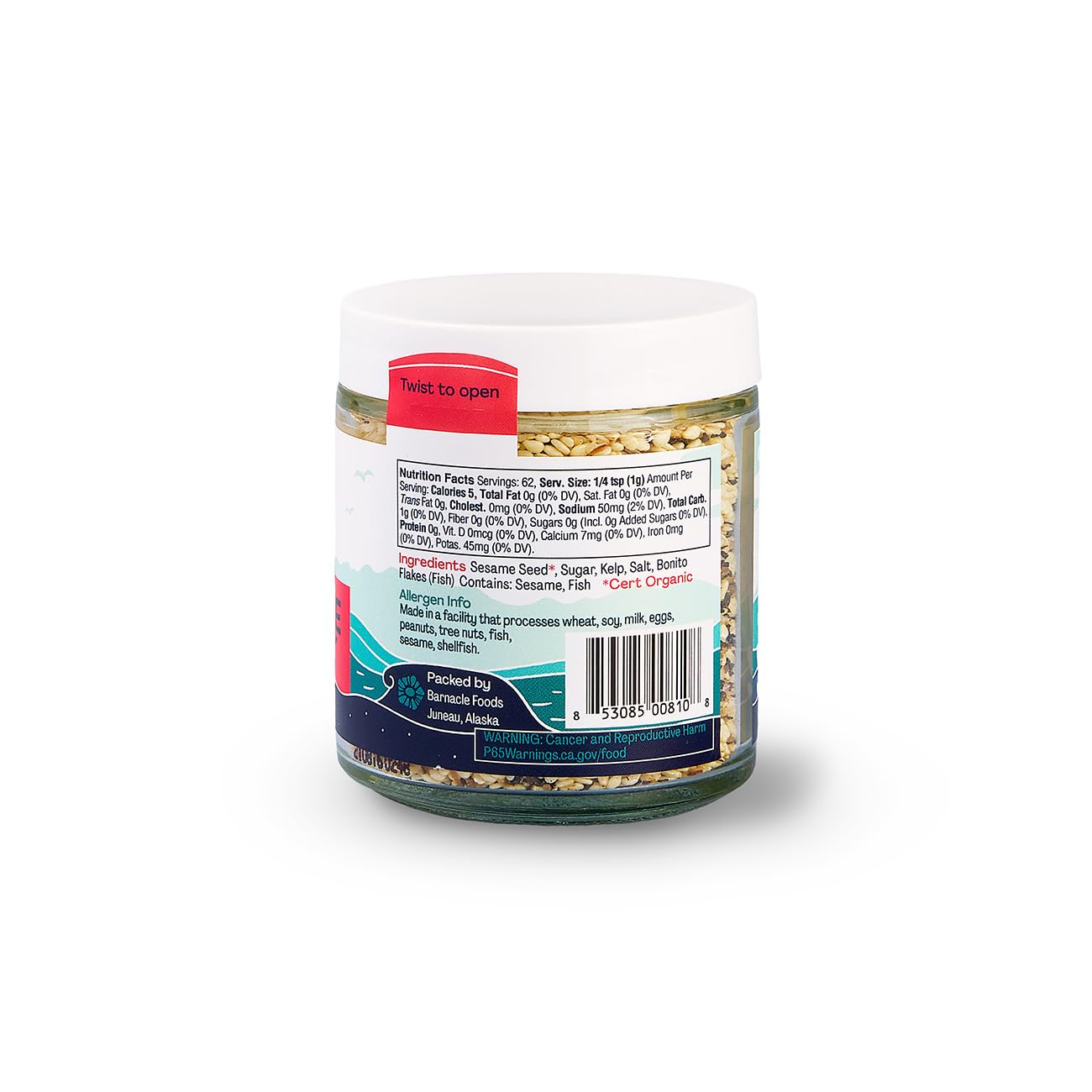 Barnacle Foods Furikake Kelp Seasoning | 2.5 oz. | Japanese Inspired Rice Seasoning | Seaweed Seasoning for Rice, Seafood, Meats, Salads & Popcorn |