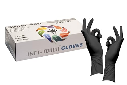 Infi-Touch Super soft Disposable Latex Gloves, Powder Free, Exam 12" Length, Medium Duty, 50 Gloves, Size X-Large.