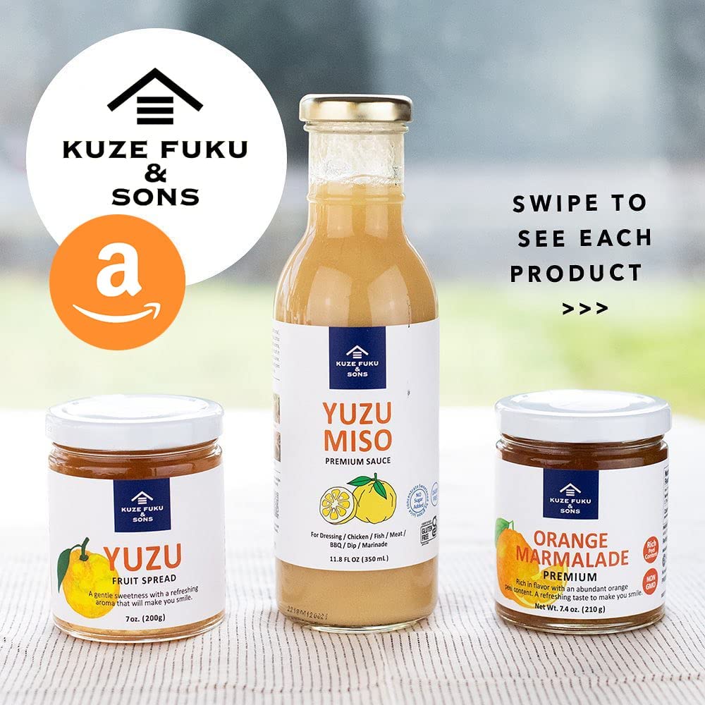 [KUZE FUKU & SONS] Yuzu Miso Premium Sauce, Authentic Savory and Citrus Flavored MultiPurpose Sauce & Salad Dressing (11.8 Fl. Oz/348.96 ml)