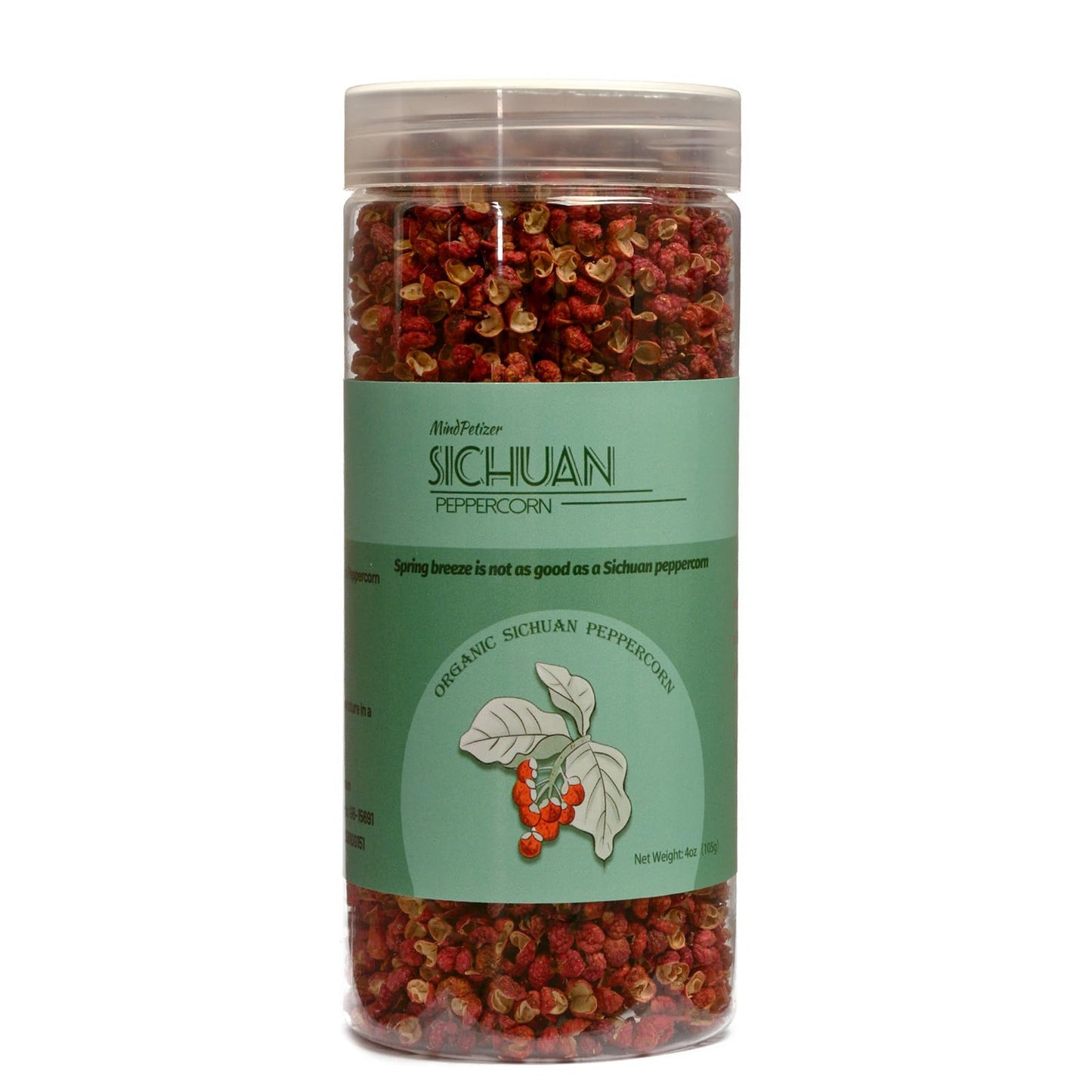 Sichuan Peppercorns Whole Organic 4OZ-Authentic Szechuan Red Peppercorns for Grinder Refill, Fresh Strong Flavor Seasoning for Chinese Dishes Mapo
