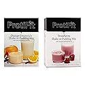 PROTIFIT - High Protein Orange Creamsicle & Strawberry Pudding & Shake Mix 2 Pack, 15g Protein, Low Calorie, Low Fat, Low Carb, Aspartame Free, Idea
