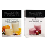 PROTIFIT - High Protein Orange Creamsicle & Strawberry Pudding & Shake Mix 2 Pack, 15g Protein, Low Calorie, Low Fat, Low Carb, Aspartame Free, Idea