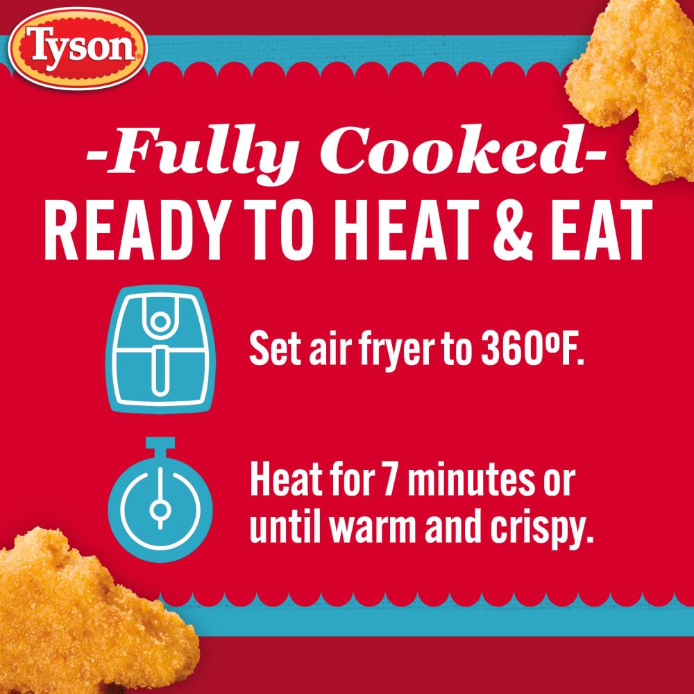 Tyson Fully Cooked Fun Dinosaur Chicken Nuggets, 29 oz (Frozen)