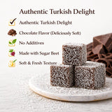 Turkish Delight Chocolate Flavor 450g (~1lb) - Traditional Lokum Candy with Rich Chocolate Taste - Soft Chewy Gourmet Dessert - No Additives - Made