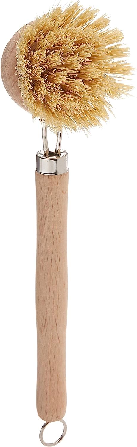Fox Run 74906 Natural Dish Brush, Tampico Fiber Bristles Brown, 9"