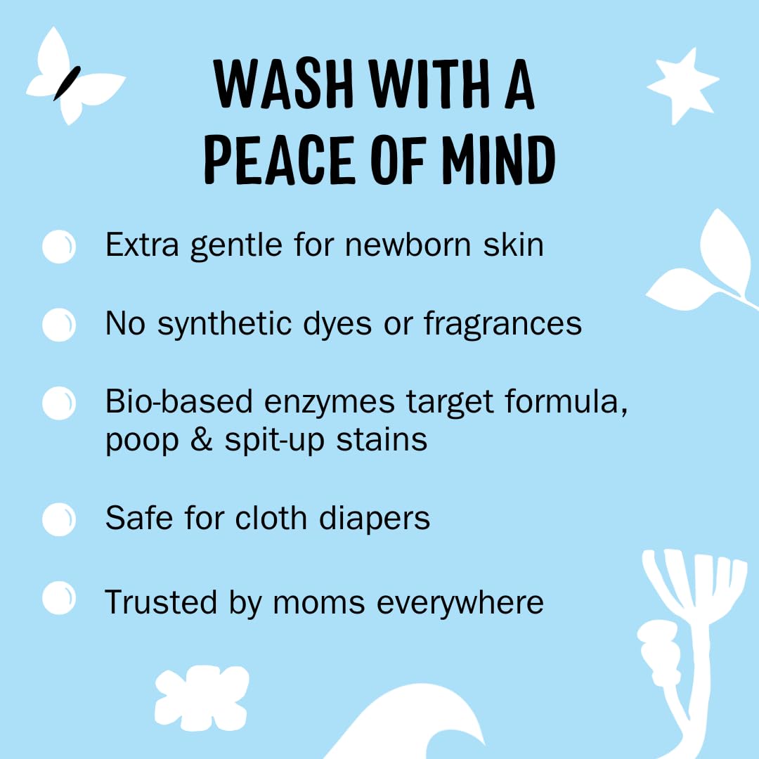 Molly's Suds Baby Liquid Laundry Detergent | Removes Formula, Poop & Spit-Up Stains | Extra Gentle for Infants, Babies, Toddlers (Fragrance Free, 100