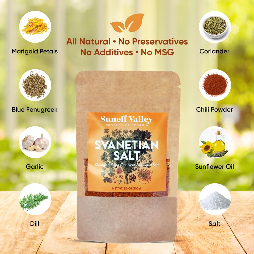 Suneli Valley Svanetian Salt | Traditional Georgian Herb & Spice Blend - Gourmet Seasoning for Cooking (3.5oz)