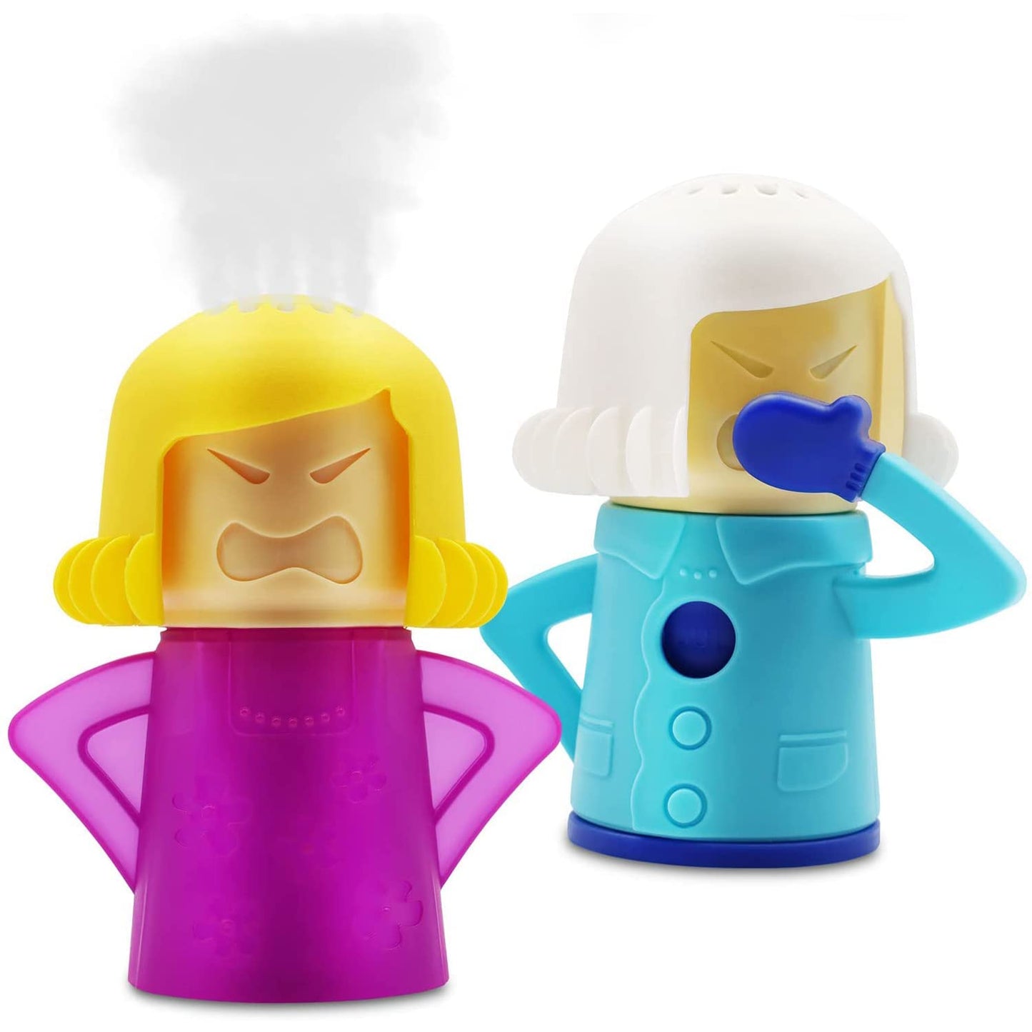 Abnaok 2PCS Angry Mama Microwave Cleaner with Chilly Mama Fridge Cleaner, Easily Clean in Minutes, Microwave cleaner Steam for Home or Office