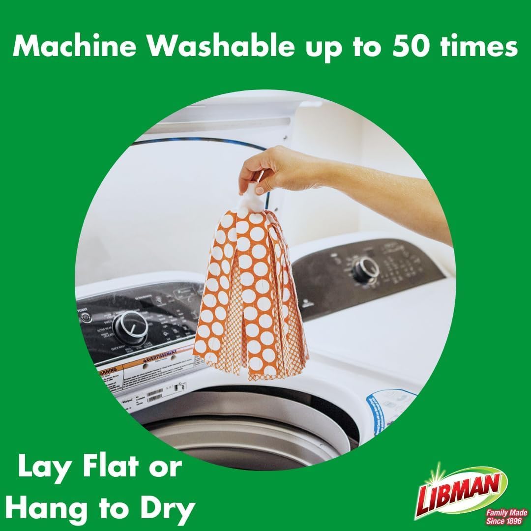 Libman Wonder Mop Head Replacement | Absorbent Microfiber | Self Wringing | Best Refill | Machine Washable | Multi-Surface Floor Mop | 3 Replacement
