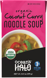 Ocean's Halo Organic Coconut Curry Noodle Soup, USDA Certified Organic, Vegetarian, Shelf-Stable, 16.9 oz