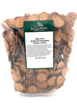Mini Rye Worcestershire Bagel Chips, Bulk Size, (1.5 lb. Resealable Zip Lock Stand Up Bag)