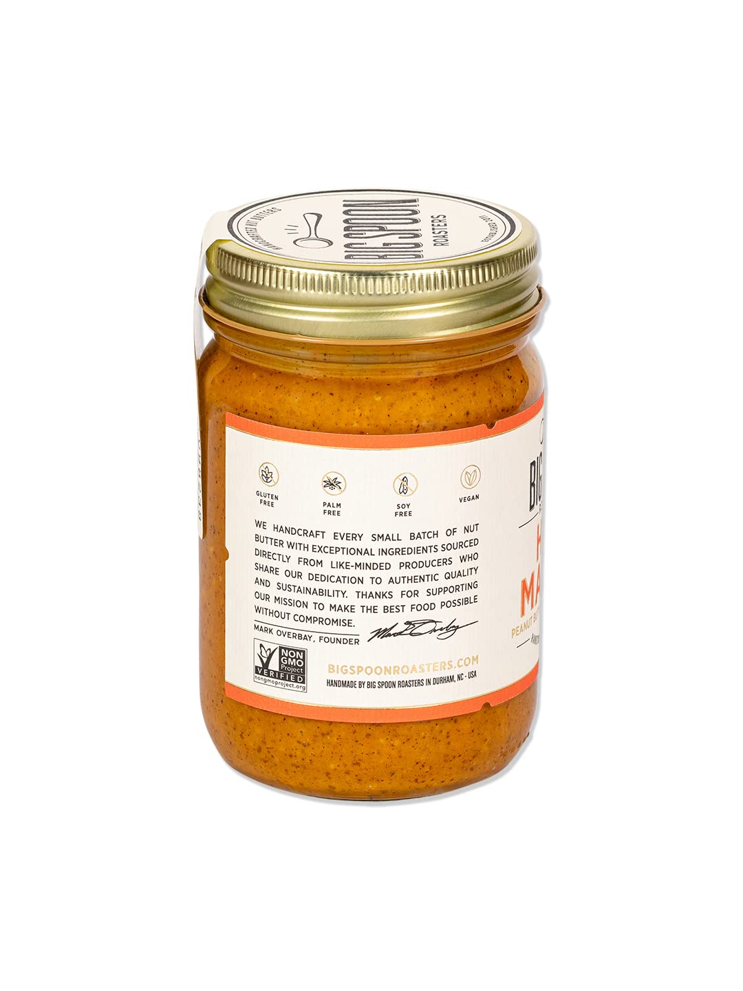 Big Spoon Roasters Sweet Heat Peanut Butter w/Habanero Chiles & Sea Salt - Low Sugar, Sweet & Spicy, Creamy Peanut Butter - Keto, Palm Free, & Vegan